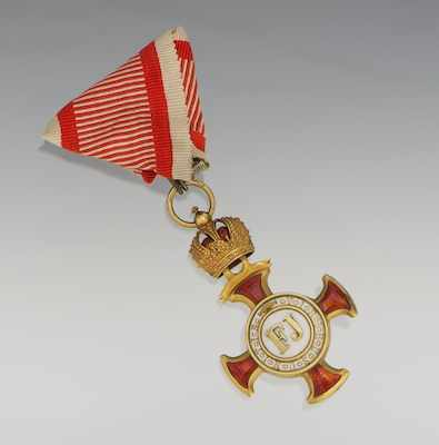 An Austrian Franz Joseph 1849 Merit Cross 18k yellow gold