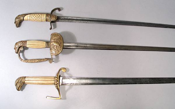 A lot of three American eagle pommel officer s swords