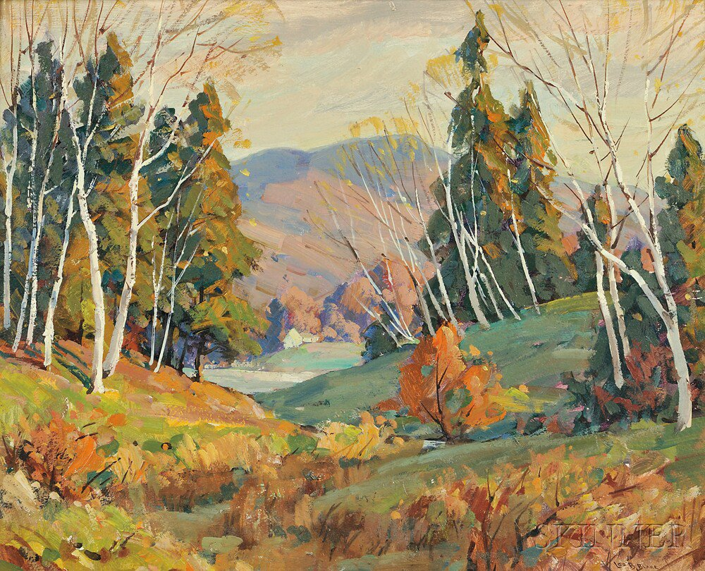 Leo B Blake American 1887 1976 Where the Birches Are