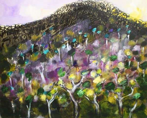 Clem Forbes born 1938 Evening Brigalow 1983 oil on board