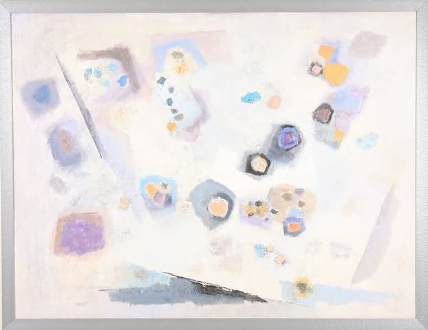 Movement on White oil on masonite 38 x50 SLL Crist