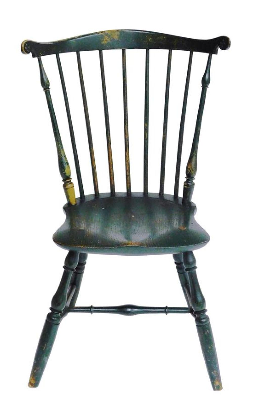 American Windsor fan back side chair late 18th C early