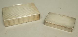 2 Silver Sterling Hinged Lid Boxes 1 Italian sterling cigarette