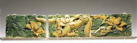PAIR MING DRAGON TILES Pair large and very finely modeled