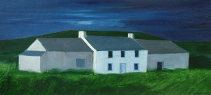 David Humphreys b 1937 Montgomeryshire Farm acrylic on board signed