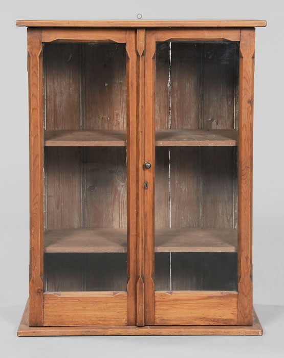 Pine Glazed Door Hanging Cabinet late 19th century pine throughout