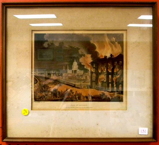 A Pugin and T Rowlandson Fire in London 1808 engraving
