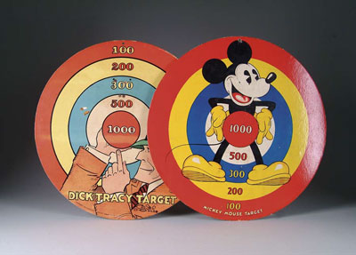 LOT OF 2 CHARACTER TARGETS Highly graphic Marx dart gun