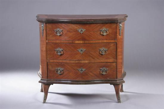 CONTINENTAL INLAID WALNUT COMMODE 19th century probably Hungarian with gilt