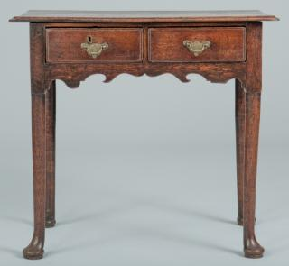 18th C Oak Dressing Table or Lowboy Queen Anne George