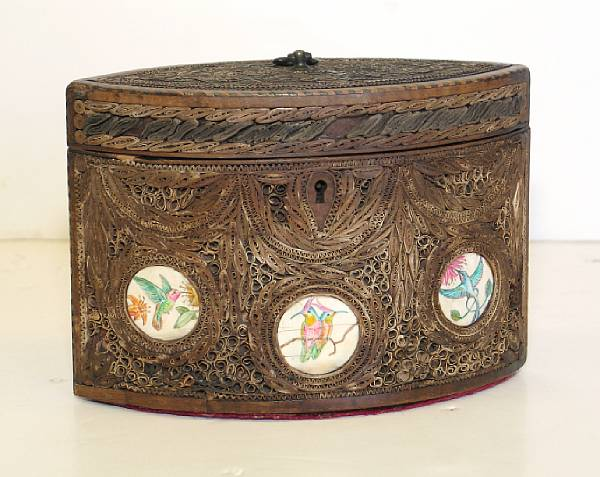 A Regency rolled paperwork tea caddy early 19th century Of