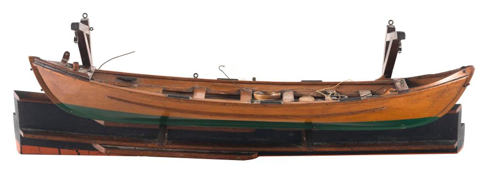 MODEL OF A WHALEBOAT ON DAVITS CIRCA 1920 LENGTH 20
