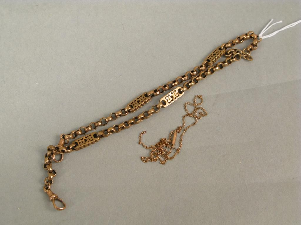 A 9ct gold link chain 19 8g and a gold
