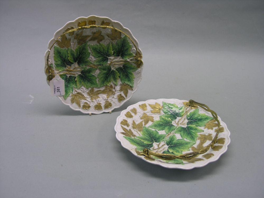 A pair of late 19th century Meissen dessert dishes boldly