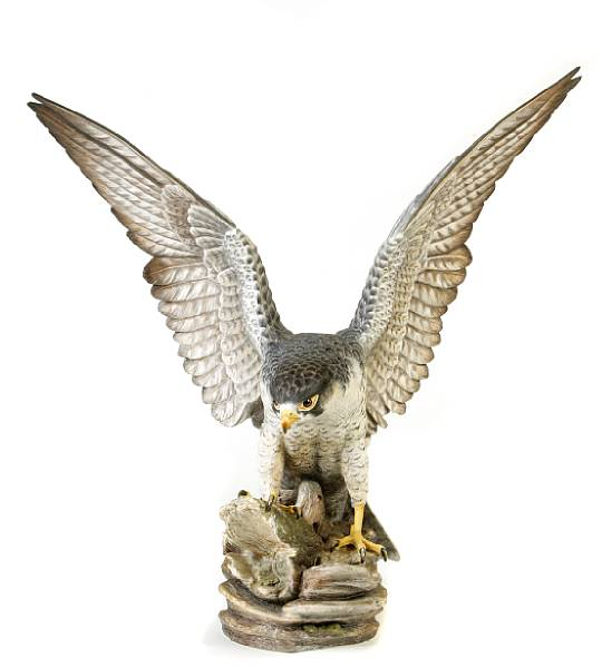 A large Boehm limited edition porcelain model of a Peregrine