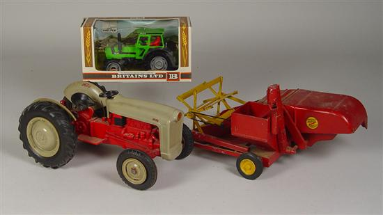 Three Agricultural Toys 1 Massey Harris Clipper Combine Circa 1950