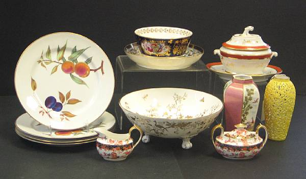 An assembled group of English porcelain 19th 20th century Comprising