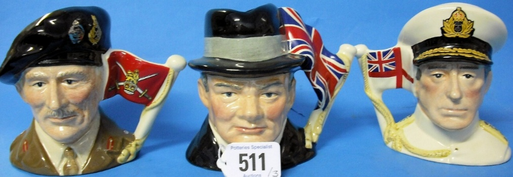 Set of Royal Doulton Character Jugs The Heroic Leaders Comprising