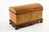 BOX Early miniature blanket box of Bird s eye Maple