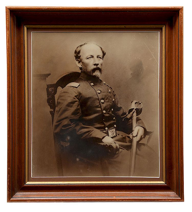 Albumen photograph Civil War Union officer with sword Albumen photograph