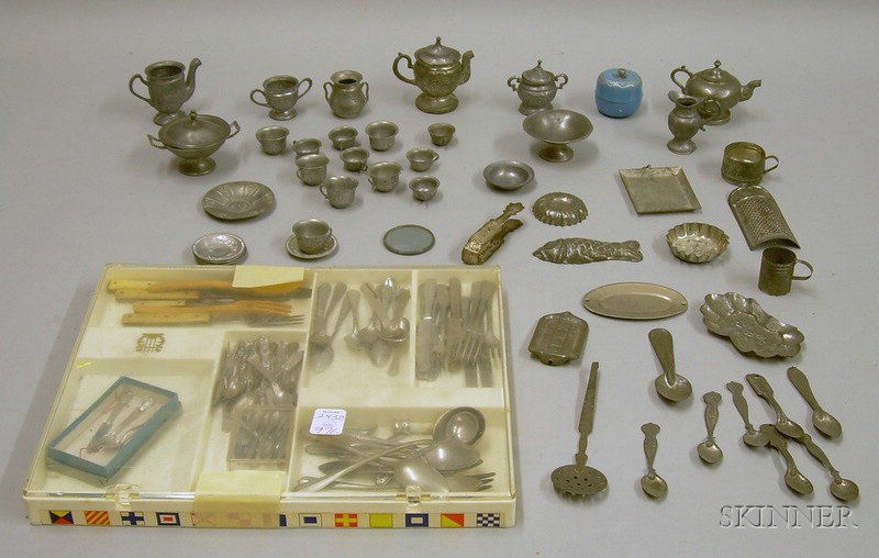 Doll s Metal Table and Kitchenware late 19th early 20th