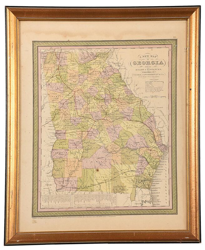 Mitchel Cowperthwait Map of Georgia 1850 Samuel A Mitchell 1792