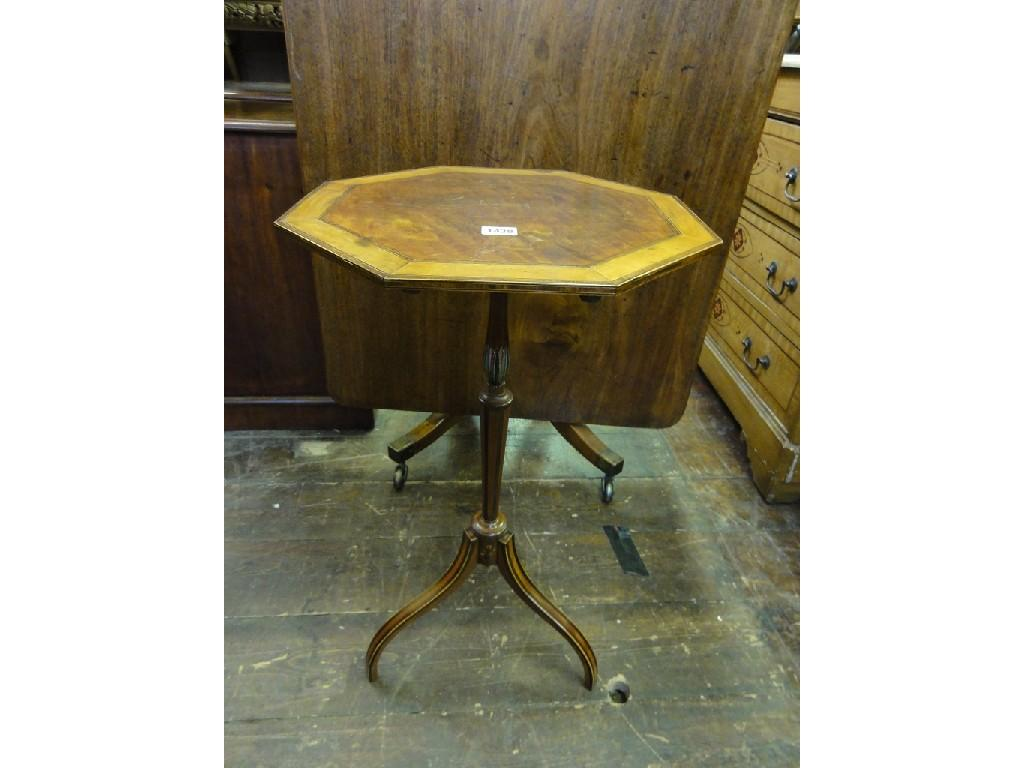 A Georgian satin wood tilt top occasional wine table the