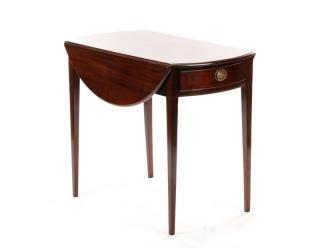 Oval Mahogany Pembroke Table w 2 Drawers English 19th century