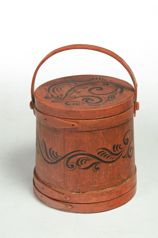 SUGAR BUCKET American 2nd half 19th century Wooden stave construction