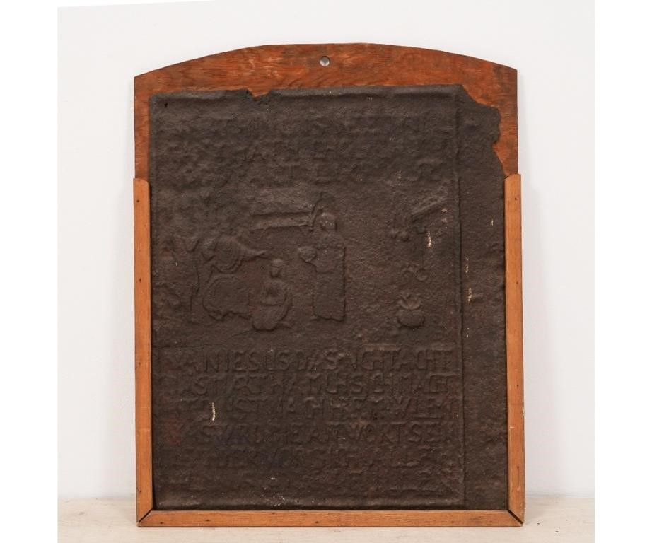 Cast iron stove plate Mary and Martha 18th c similar