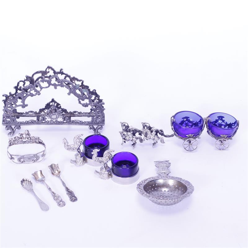 Lot of 6 items Repousse filigree letter holder 835 silver