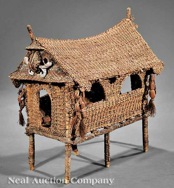A Middle Sepik River Woven Cult House Model Papua New