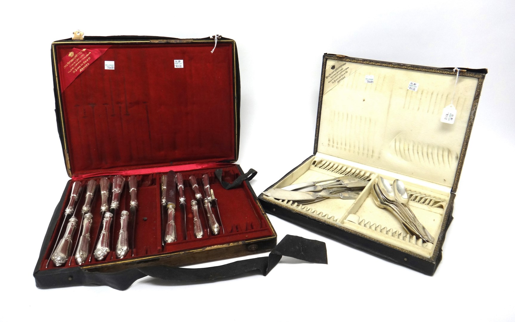 Ten European fish knives detailed 800 and eight similar dessert