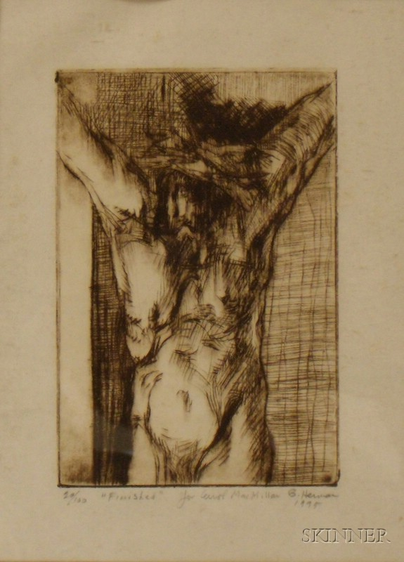 American School 20th Century Finished Titled and inscribed 20 100