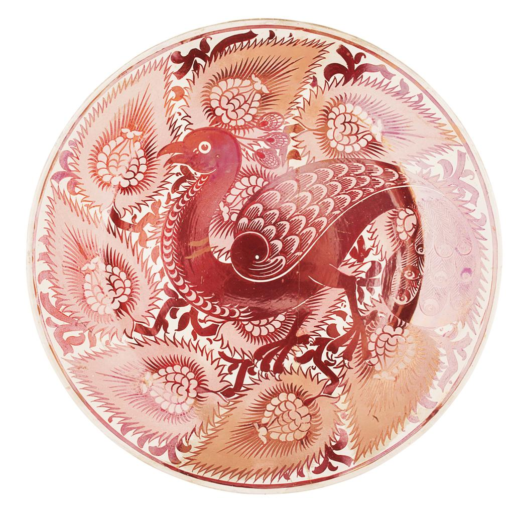 WILLIAM DE MORGAN 1839 1917 RUBY LUSTRE WALL CHARGER CIRCA