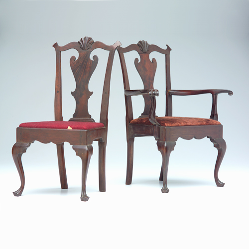 Two salesman s sample chairs in the Chippendale style Each