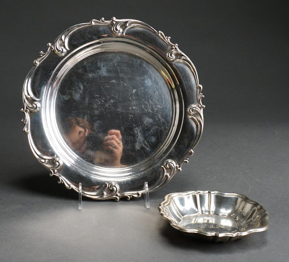 International Sterling Silver Cake Plate and Lunt Sterling Silver Small
