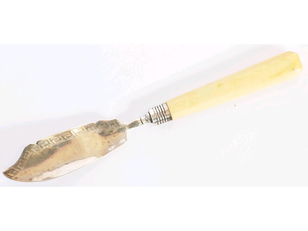 GEORGE III SILVER BUTTER KNIFE with bone handle Birmingham 1906