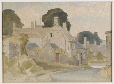 Thomas Stuart Milner 1909 1969 A Cotswold Village Signed titled