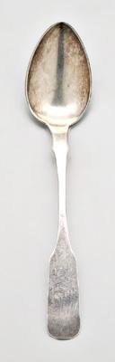 North Carolina coin silver spoon fiddle handle pointed fins J