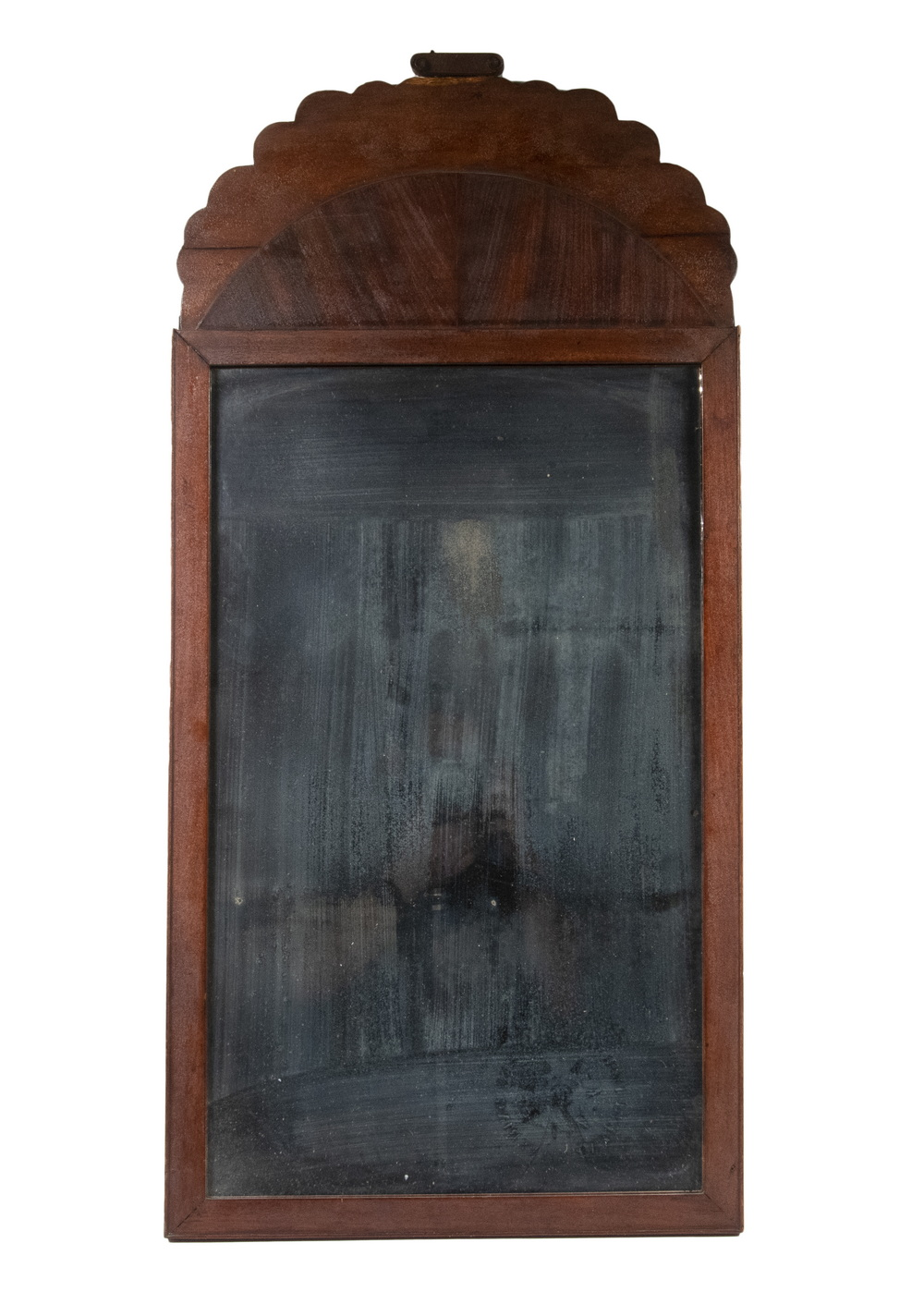 EARLY 19TH C TOMBSTONE MAHOGANY MIRROR Looking Glass with two