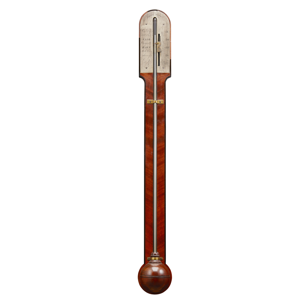 GEORGE III MAHOGANY STICK BAROMETER SIGNED SMITH BATH 18TH CENTURY