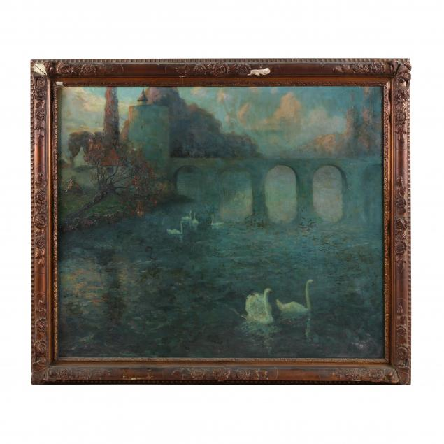 JULIEN C LOS BELGIAN 1884 1953 THE WHITE SWANS OF