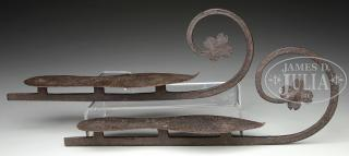 GOOD EARLY PAIR OF SHEET AND WROUGHT IRON ICE SKATES