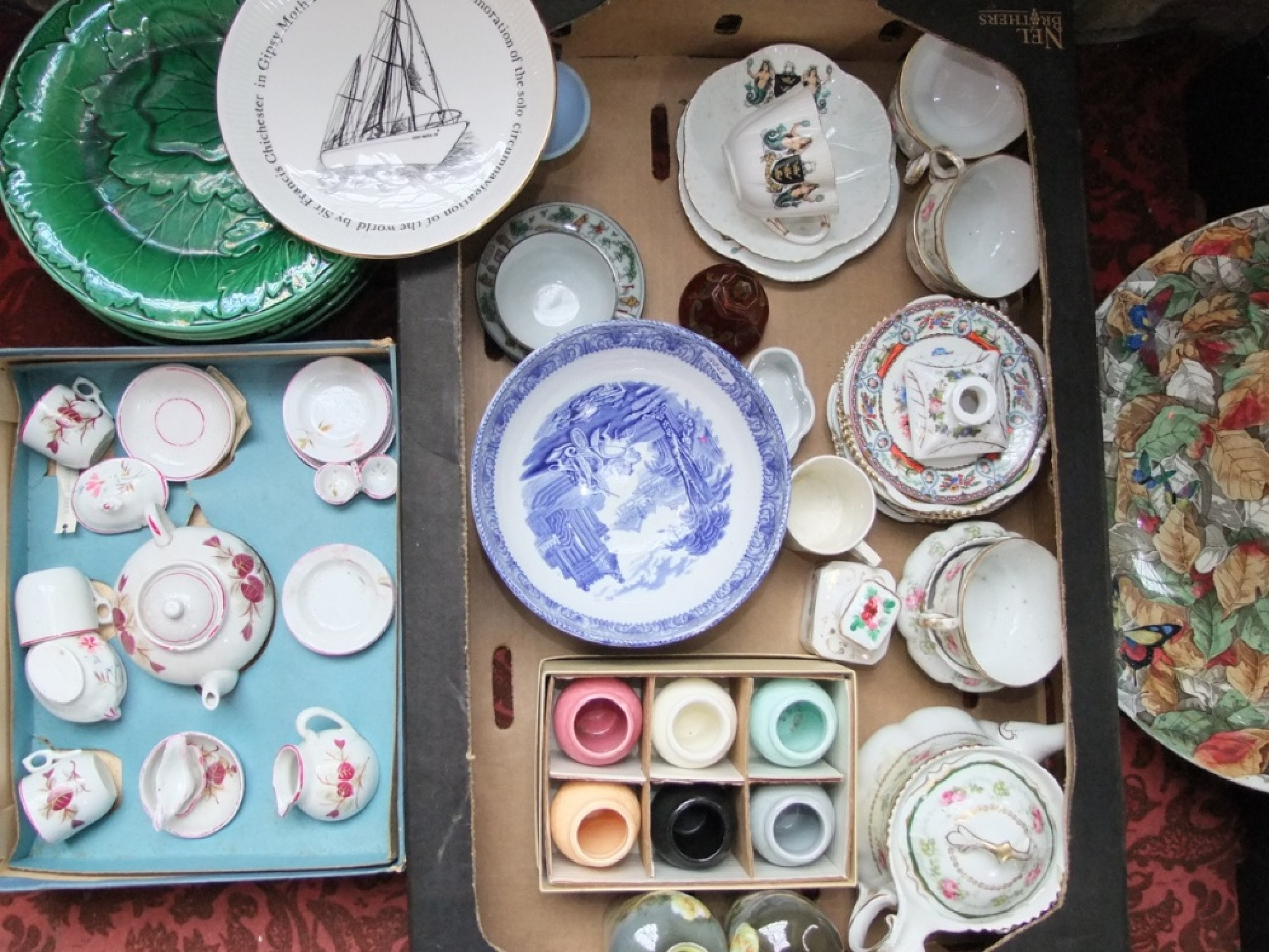 A collection of 19th century and other ceramics including a