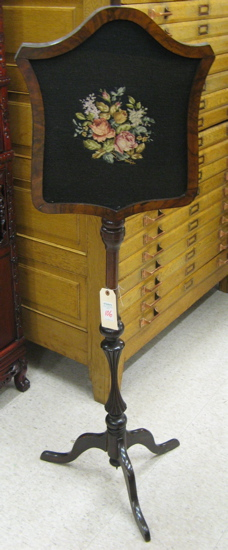 VICTORIAN POLE SCREEN American 19th century having an adjustable shield