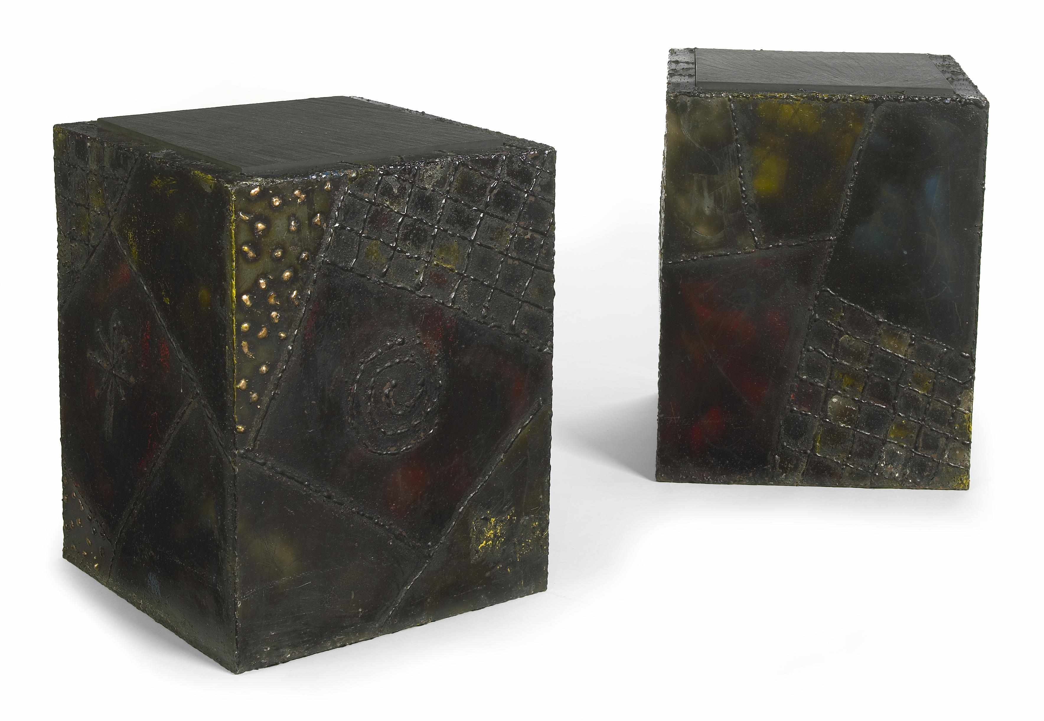 Paul Evans American 1931 1987 pair of end tables 1969polychromed