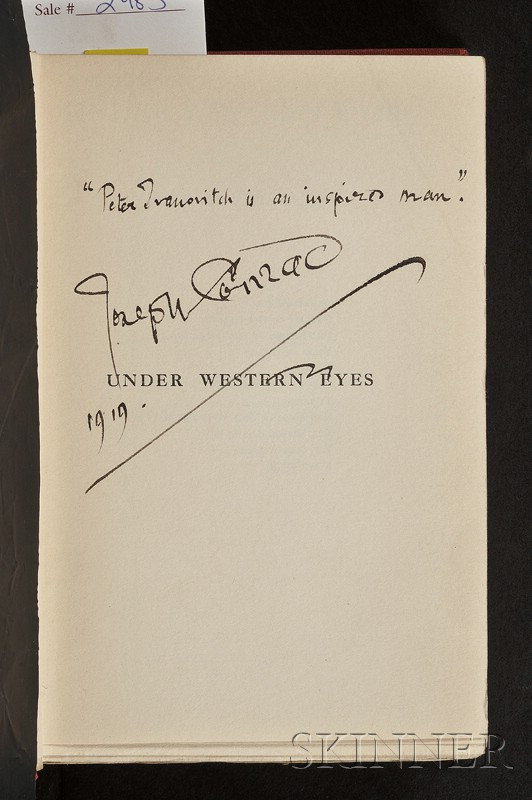 Conrad Joseph 1857 1924 Signed copy Under Western Eyes London