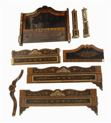 A 19th century French kingwood and floral marquetry bedstead with
