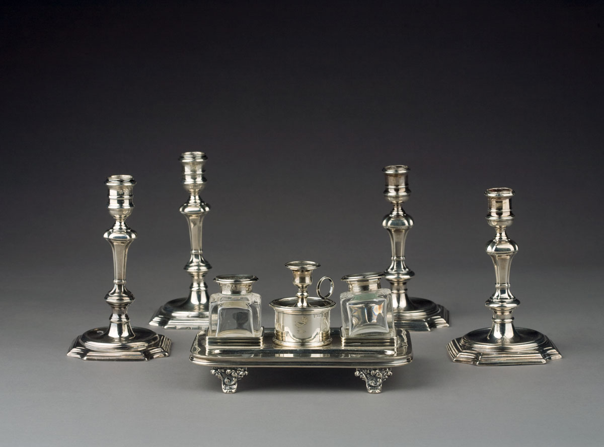 PAIR OF GEORGE I OR II IRISH SILVER CANDLESTICKS DUBLIN